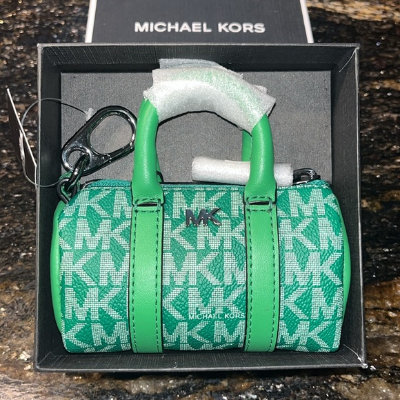 Michael Kors NWT/NIB $128 MSRP micro Duffle Keyfob - Palm Green - Picture 2 of 7
